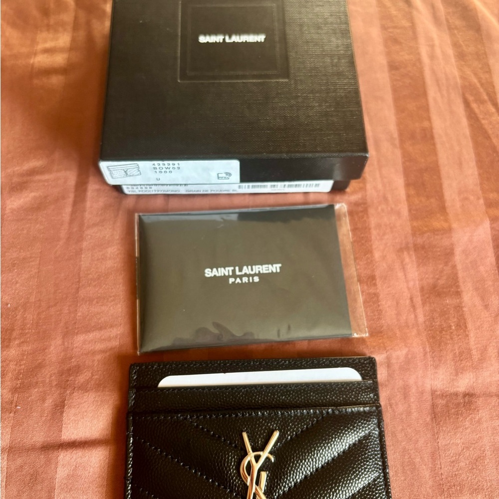 Saint Laurent Black Quilted Card Holder